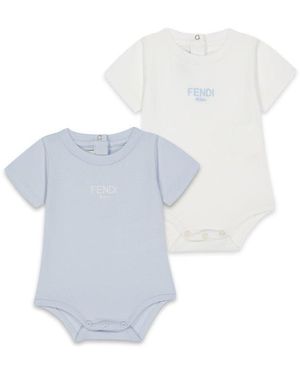 Fendi 2-Pack Jersey Bodysuits Babies - White