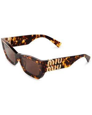 Miu Miu 0Mu 09Ws Rectangle Sunglasses - Brown
