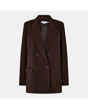 GOOD AMERICAN Double Breasted Tailored Blazer - Brown