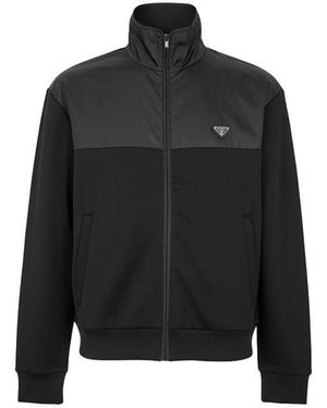 Prada Hybrid Zipped Tracksuit Top - Black