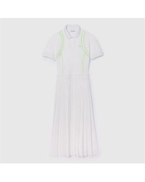 Lacoste Pleated Polo Dress - White