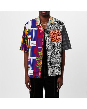 Marine Serre Regenerated Silk Scarves Bowling Shirt - Red