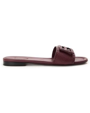 Fendi Baguet Slide Flat Sandals - Red