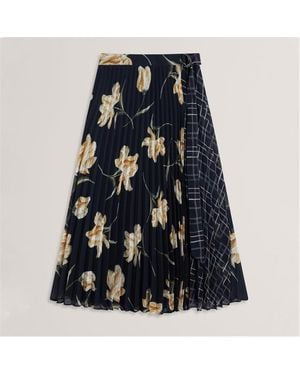 Ted Baker Print Midi Skirt - Blue