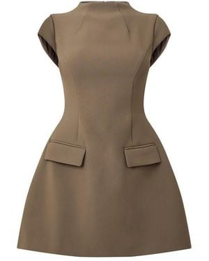 Odd Muse Cap Sleeve Mini Dress - Brown