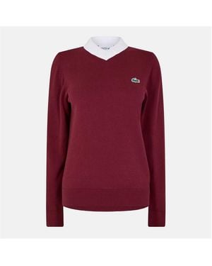 Lacoste Knit Crew Neck Jumper - Blue