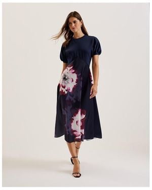 Ted Baker Mitzic Printed Tea Dress - Blue