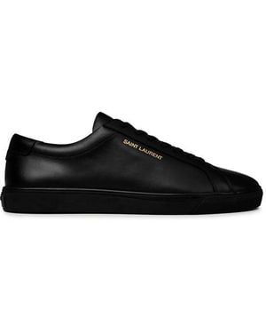 Saint Laurent Andy Low-top Leather Trainers - Black