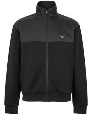 Prada Hybrid Zipped Tracksuit Top - Black