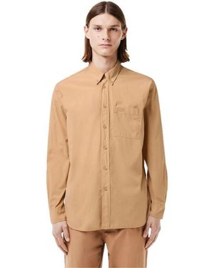 Lacoste Long Sleeve Plain Shirt - Natural