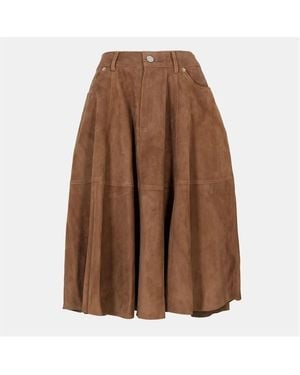 Ami Paris Midi Skirt - Brown