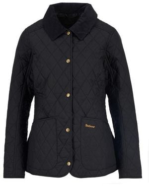 Barbour Annandale Diamond Quilted Long Sleeve Hip Length Jacket - Black