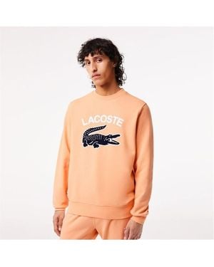 Lacoste Crocodile Print Crew Sweatshirt - Orange