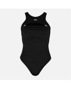 Off-White c/o Virgil Abloh Cut Out Swimsuit, Strategically Placed Cutouts - Black