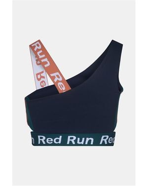 Red Run Colour Block Sports Bra - Blue