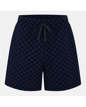 Gucci Classic Fit Fleece Jogger Shorts - Blue