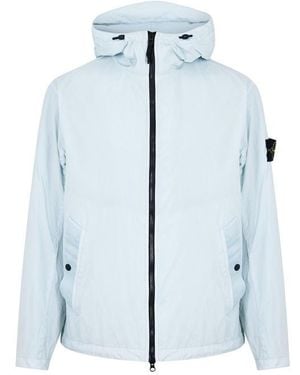 Stone Island Crinkle Rep Hood Bomber Jacket - Blue