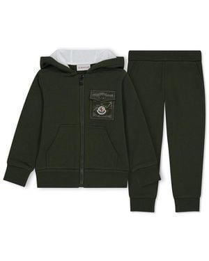 Moncler Cotton Fleece Tracksuit Set - Green