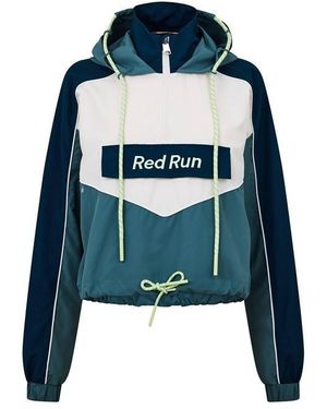 Red Run Skyline Cropped Windbreaker - Blue