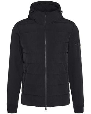 Barbour Stanley Hooded Quilted Hybrid Jacket - Blue