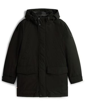 Tommy Hilfiger Padded Utility Dwr Hooded Thigh Length Parka - Black