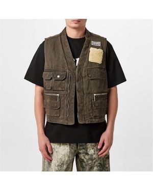 KENZO Utility Gilet Outerwear Jacket - Brown
