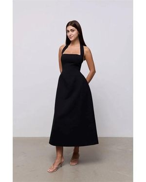 Odd Muse Halter Midi Maxi Dress - Black