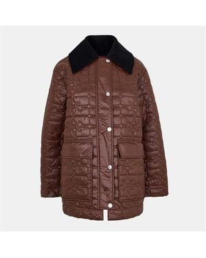 Ganni Lightweight Quilted Jacket - Brown