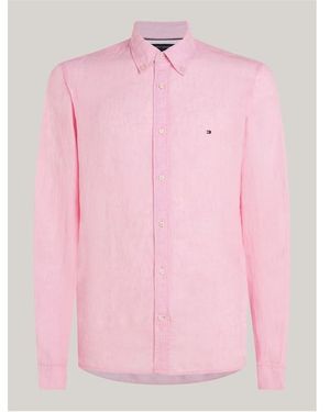 Tommy Hilfiger Tommy Pigmt Linen Ls Sn42 - Pink