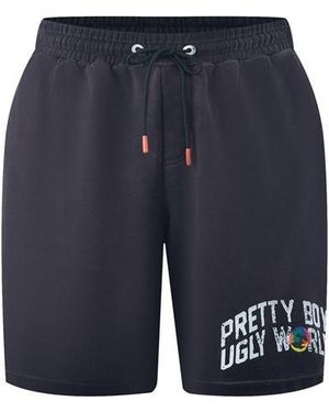 PRETTY BOY UGLY WORLD The Fleece Drawstring Jogger Shorts - Blue