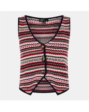 Nobody's Child Fair Isle Waistcoat - Grey