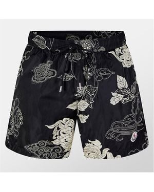 Moncler Floral Beach Shorts - Black