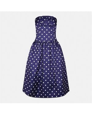 Self-Portrait Polka Corset Midi Dress - Blue