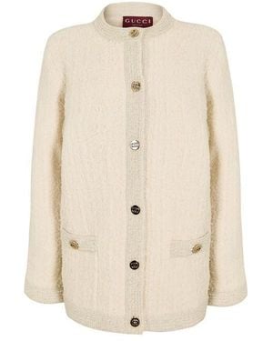 Gucci Tweed Cardign Ld62 - Natural