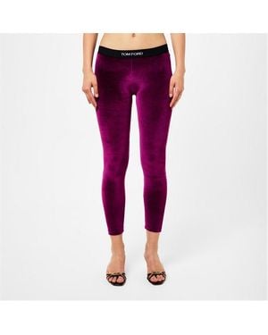 Tom Ford Velour Signature Leggings - Purple