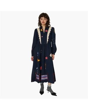 Stella Nova Bead Embellished Midi Dress - Blue