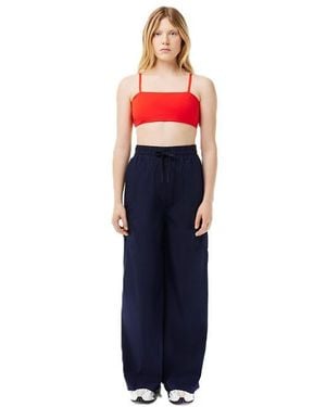 Lacoste Oversized Wide Leg Trousers - Blue