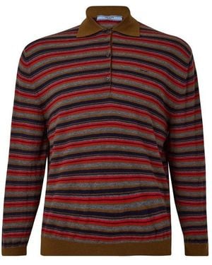 Prada Striped Top Ld64 - Red