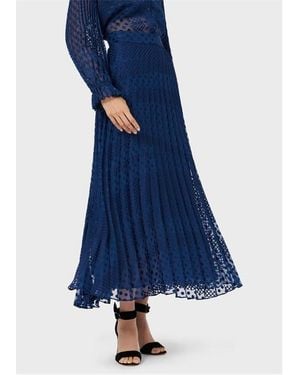 Emporio Armani Emporio Armani Plet Maxi A-Line Skirt - Blue
