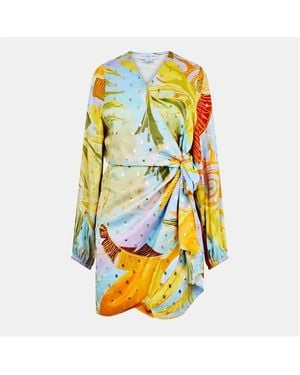 Never Fully Dressed Sunset Vienna Wrap Dress - Blue