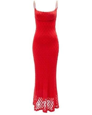Bardot Adoni Mesh Midi Dress - Red