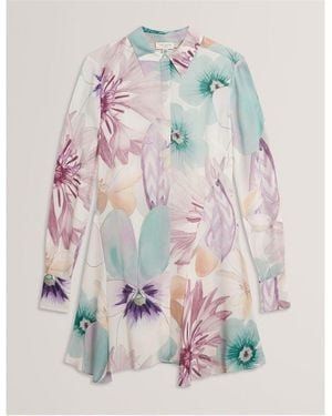 Ted Baker Ted Mini Shirt Dress Ld54 - White