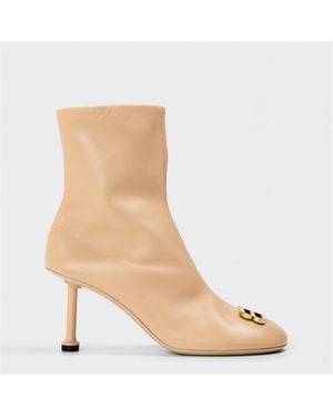 Balenciaga Contemporary Heeled Ankle Boots - Natural