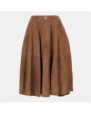 Ami Paris Midi Skirt - Brown