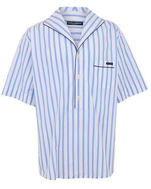 Dolce & Gabbana Patterned Short Sleeve Shirt - Blue