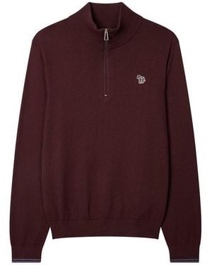 Paul Smith Zebra Logo 1/4 Zip Jumper - Purple