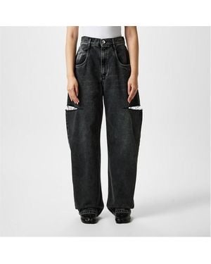 Maison Margiela Denim Jeans With Slash Details - Black