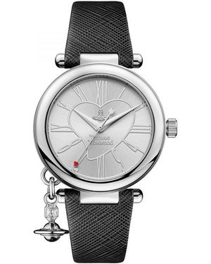 Vivienne Westwood Westwood Silver Leather Orb Watch - Metallic