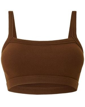 Gracejacob Espresso Bralt Cropped Crop Top - Brown