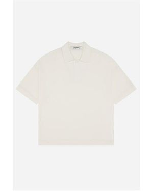 About Blank Knitted Short Sleeve Polo Shirt - White